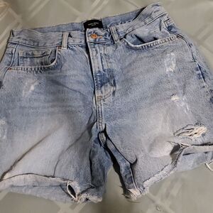 VERO MODA DENIM DISTRESSED  SHORTS LIGHT WASH M